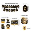 2025 Graduation Decorations, Black Class of 2025 Banner Hanging Swirl, Balloons and Honeycomb for Congrats Grad Party Decorations view 4