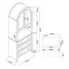 Bifins 71 Tall Arched Storage Cabinet with Drawer,Farmhouse Arched Bookcase with Door,Freestanding Arch Tall Pantry with Countertop for Kitchen Living Room (Natrual, 71inch) view 2