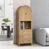 Bifins 71 Tall Arched Storage Cabinet with Drawer,Farmhouse Arched Bookcase with Door,Freestanding Arch Tall Pantry with Countertop for Kitchen Living Room (Natrual, 71inch) view 4