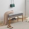 Gustonhon 32-Inch Upholstered End of Bed Bench with Shelf, Linen Storage Shoe Bench with Metal Legs for Bedroom, Living Room, Entryway, and Dining Room (Gray) view 3