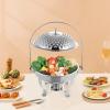 pijopang Chafing Dishes for Buffet, 6.3QT Roll Top Chafing Dish Buffet Set Full Size Pan Chafer NSF Stainless Steel Round Set w/Food Pan Water Pan for Wedding Parties Banquet Catering Events (Sliver) view 3