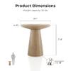 Furniture of America Crambel Modern Solid Wood 20-inch Round End Table with Cone-Shaped Pedestal Base, Living Room Furniture for Small Space, Home Office, Oak view 2