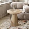 Furniture of America Crambel Modern Solid Wood 20-inch Round End Table with Cone-Shaped Pedestal Base, Living Room Furniture for Small Space, Home Office, Oak view 4