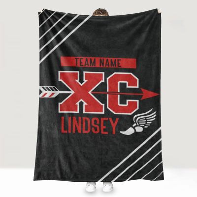 Track And Field Blanket, Personalized Cross Country Fleece Blanket, End of Season Runner Gift for Him, Cross Country Team Gifts, Track And Field Gifts For Team on Senior Night Christmas Birthday