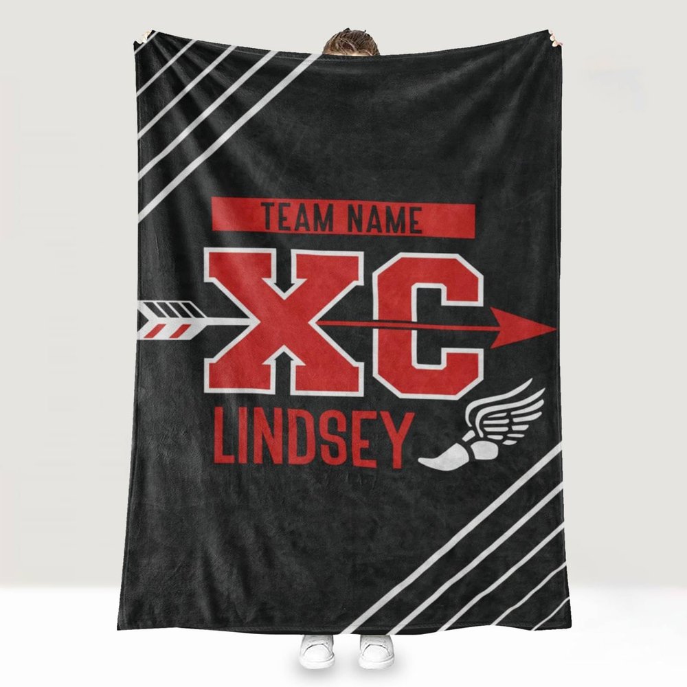 Track And Field Blanket, Personalized Cross Country Fleece Blanket, End of Season Runner Gift for Him, Cross Country Team Gifts, Track And Field Gifts For Team on Senior Night Christmas Birthday
