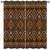 Aztec Blackout Curtains for Girls Boy Home Decor, Southwestern Native Rustic Geometric Art Brown Grommet Thermal Insulated Drapes Darkening Window Curtain for Bedroom Living Room, 42 x 45 Inch view 1