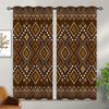 Aztec Blackout Curtains for Girls Boy Home Decor, Southwestern Native Rustic Geometric Art Brown Grommet Thermal Insulated Drapes Darkening Window Curtain for Bedroom Living Room, 42 x 45 Inch view 2