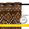 Aztec Blackout Curtains for Girls Boy Home Decor, Southwestern Native Rustic Geometric Art Brown Grommet Thermal Insulated Drapes Darkening Window Curtain for Bedroom Living Room, 42 x 45 Inch view 4