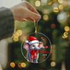 Baby Elephant Christmas Ornaments Gift For New Baby New Dad Mom, Personalized Name Elephants Lover Acrylic Ornament, Elephants Ornament Custom Gifts For Christmas 2026, Elephant In Santa Hat Ornaments view 2