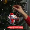 Baby Elephant Christmas Ornaments Gift For New Baby New Dad Mom, Personalized Name Elephants Lover Acrylic Ornament, Elephants Ornament Custom Gifts For Christmas 2026, Elephant In Santa Hat Ornaments view 3