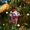 Baby Elephant Christmas Ornaments Gift For New Baby New Dad Mom, Personalized Name Elephants Lover Acrylic Ornament, Elephants Ornament Custom Gifts For Christmas 2026, Elephant In Santa Hat Ornaments view 4