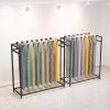 Rolling Fabric Sample Display Rack, Commercial Adjustable Storage Holder for Quilts/Fabric Samples/Bed Sheets/Towels Hanging, Freestanding Organizer with Removable Swivel Bar(120x45x135cm/47.2x17.7x53 view 2