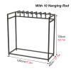 Rolling Fabric Sample Display Rack, Commercial Adjustable Storage Holder for Quilts/Fabric Samples/Bed Sheets/Towels Hanging, Freestanding Organizer with Removable Swivel Bar(120x45x135cm/47.2x17.7x53 view 3