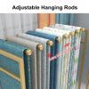 Rolling Fabric Sample Display Rack, Commercial Adjustable Storage Holder for Quilts/Fabric Samples/Bed Sheets/Towels Hanging, Freestanding Organizer with Removable Swivel Bar(120x45x135cm/47.2x17.7x53 view 4