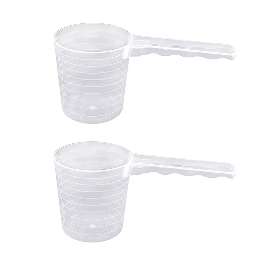 2PCS 100ml Laundry Detergent Spoon Seasoning Scoops Packaging Clear Measuring Spoons for Protein Powder Coffee Liquid Milk Scooper