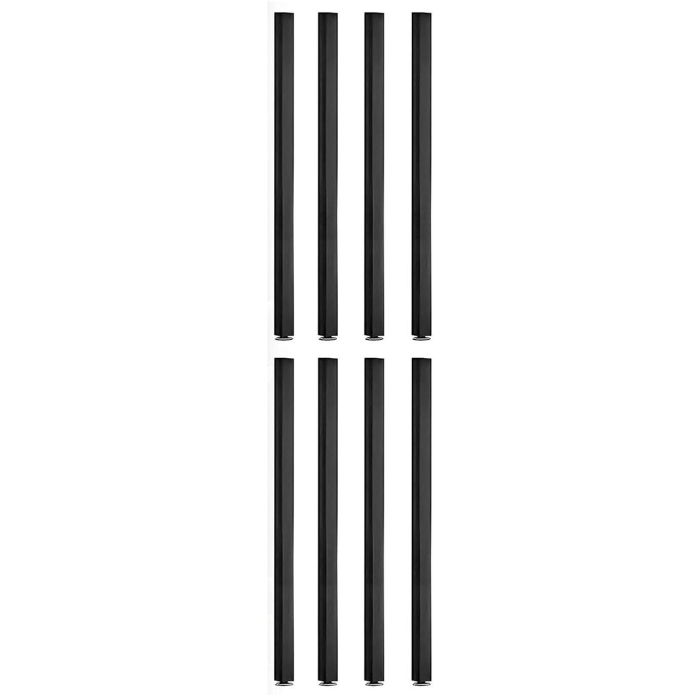 8pcs Room Divider Column Black 8ft 7ft 6ft 5ft 4ft 3ft 2ft Tall, Washroom/Balcony/Stairwell/Entrance Privacy Screen Column Decor Grille Adjustable Height(Black 8pcs,170CM/67IN/5.57FT)