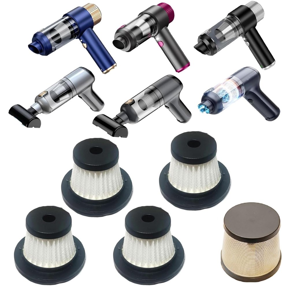 4 Pack Vacuum Filter ReplacementHeight 1.87inch and 1Pack Steel Filter Compatible with JONYJ LT-135, EYYA 135, Opinta LT-126 Car Vacuum, and Sweetone, AX2V, AHNR Handheld Vacuum Related.