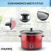 Courant 5.5 Quart Slow Cooker with Removable Ceramic Insert, & Glass Lid With Three Temperature Settings  Red view 3