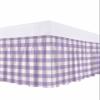 Wrap Around Bed Skirts for California King Beds, Country Style Purple and White Gingham Buffalo Check Ruffle Bed Skirt with Adjustable Elastic Belts Easy Fit 16 Inch Drop view 1