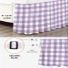 Wrap Around Bed Skirts for California King Beds, Country Style Purple and White Gingham Buffalo Check Ruffle Bed Skirt with Adjustable Elastic Belts Easy Fit 16 Inch Drop view 3