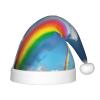 jingong vibrant rainbow print Christmas hats, suitable for both men and women Christmas New Year holiday party supplies view 1