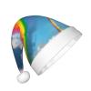 jingong vibrant rainbow print Christmas hats, suitable for both men and women Christmas New Year holiday party supplies view 2