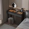 SFJATTA Wooden Makeup Desk for Bedroom Dressing Room, Girls Women Vanity Desk for Bedroom Dressing Room, Modern Vanity Desk for Bedroom, Cushioned Stool & Side Cabinet(80cm/31.5in) view 1