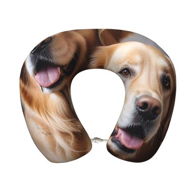 ZHANLEI Golden Retrievers Print U-Shaped Neck Pillow,Cervical Neck Pillow for Airplanes Car and Home,Memory Foam Travel Neck Pillow for Sleeping, and Side Sleepers