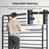 Commercial Fabric Roll Storage Rack, Vinyl Cart Mobile Rack, Adjustable Hanging Rod, Movable Car Color Change Film Organiser Holder with Wheels for Leather Rolls/Window Film/Wallpaper Displays(14 rods view 3