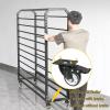 Commercial Fabric Roll Storage Rack, Vinyl Cart Mobile Rack, Adjustable Hanging Rod, Movable Car Color Change Film Organiser Holder with Wheels for Leather Rolls/Window Film/Wallpaper Displays(14 rods view 4