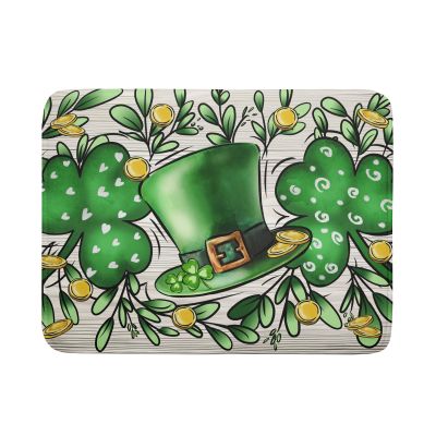 St Patrick's Day Shamrock Dish Drying Mat 18x24 inch Eucalyptus Leaves Dishes Pad Dish Drainer Mats Absorbent Fast Dry Kitchen Accessories