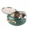 Thermometer Equipped Frying Pot, Stainless Steel Fryer Pan for Induction Cooker, for Home Chefs view 1