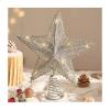 Christmas Tree Star Topper with Lights Battery-Powered Glittered 3D Star Light for Christmas Decorations (Style A-Silver String Light) view 1