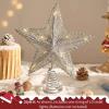 Christmas Tree Star Topper with Lights Battery-Powered Glittered 3D Star Light for Christmas Decorations (Style A-Silver String Light) view 2