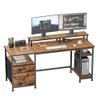 61" Spacious Industrial-Style Computer Desk view 1