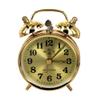 FCYADDQ Alarm Clock Modern Mechanical Alarm Clock Horseshoe Manual Wind Up Vintage Metal Clock Double Bell Clocks with Backlight Projector Gold Alarm view 1