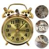 FCYADDQ Alarm Clock Modern Mechanical Alarm Clock Horseshoe Manual Wind Up Vintage Metal Clock Double Bell Clocks with Backlight Projector Gold Alarm view 2