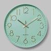 ANGJUAN Wall Clock Silent Non Ticking Clock,12 Inch Mint Green Nordic Wall Clock Minimalist Thick Border 3D Watches Home Decor Decorations Feito na Chinaa view 2