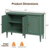 RoyalCraft 2 Piece Storage Cabinet with 3 Doors, Sideboard Cabinet with Adjustable Shelves, Wood Buffet Cabinet with Turned Legs, for Entryway, Living Room, Dining Room, Green view 2