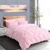 1000 TC Luxuries Decorative 1 Piece Pinch Duvet Cover Oversized King Plus Size (120"x 128") Inch, with Zipper Closer & Corner Ties 100% Egyptian Cotton Soft & Durable, Baby Pink Solid view 1