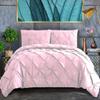 1000 TC Luxuries Decorative 1 Piece Pinch Duvet Cover Oversized King Plus Size (120"x 128") Inch, with Zipper Closer & Corner Ties 100% Egyptian Cotton Soft & Durable, Baby Pink Solid view 2