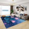 Phtbz Lotus Rug - Lotus Rugs for Living Room, 7x10 ft Washable Non-Slip Stain Resistant Lotus Flower Area Rug, Pink Lotus Carpet for Living Room, Bedroom, Floral Home Decor & Gifts view 1