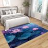 Phtbz Lotus Rug - Lotus Rugs for Living Room, 7x10 ft Washable Non-Slip Stain Resistant Lotus Flower Area Rug, Pink Lotus Carpet for Living Room, Bedroom, Floral Home Decor & Gifts view 2
