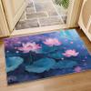 Phtbz Lotus Rug - Lotus Rugs for Living Room, 7x10 ft Washable Non-Slip Stain Resistant Lotus Flower Area Rug, Pink Lotus Carpet for Living Room, Bedroom, Floral Home Decor & Gifts view 3