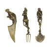 NDNCZDHC Halloween Cutlery Set, Black Gothic Flatware Set, Metal Dishwasher Safe, Skull Silverware Set with Knife Fork Spoon Spooky Utensils Cutlery (Gold) view 1