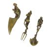 NDNCZDHC Halloween Cutlery Set, Black Gothic Flatware Set, Metal Dishwasher Safe, Skull Silverware Set with Knife Fork Spoon Spooky Utensils Cutlery (Gold) view 4
