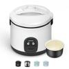 MOOSUM Electric Rice Cooker with One Touch for Asian Japanese Sushi Rice, 10-cup Uncooked/20-cup Cooked, Fast&Convenient Cooker with Steamer, Stainless Steel Housing and Auto Warmer, White view 1