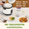 MOOSUM Electric Rice Cooker with One Touch for Asian Japanese Sushi Rice, 10-cup Uncooked/20-cup Cooked, Fast&Convenient Cooker with Steamer, Stainless Steel Housing and Auto Warmer, White view 4