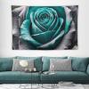 HJKBCV Tapestry for Living Room Wall Tapestry Teal Gray Rose Flower Wall Hanging Aesthetic Tapestrys for Bedroom Home Decor Tapestries for Background Dorm Room view 3