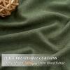 102 Inch Length Curtain 2 Panels Dark Olive Green Linen Curtains for Bedroom, Hook Belt Pleated Modern Ceiling Track Light Filtering Privacy Sheer Drapes with Tiebacks for Large Window Loden W52xL102 view 3